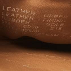 Pre Owned Tory Burch Brown Leather Minnie Travel Ballet Flats Size 39.5