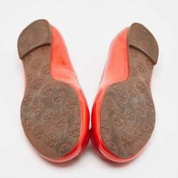 Tory Burch Red Patent Leather Reva Scrunch Ballet Flats Size 38.5