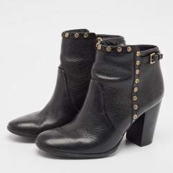 Tory Burch Black Leather Mae Ankle Booties Size 40.5 
