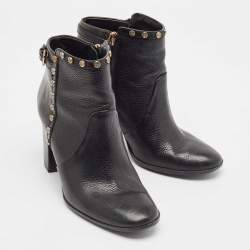 Tory Burch Black Leather Mae Ankle Booties Size 40.5 