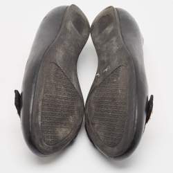 Tory Burch Black Leather and Suede Leila Loafers Size 37.5