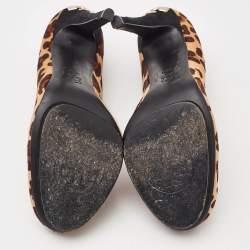 Tory Burch Brown Leopard Print Round Toe Pumps Size 40.5