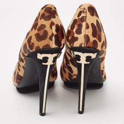 Tory Burch Brown Leopard Print Round Toe Pumps Size 40.5