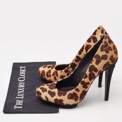 Tory Burch Brown Leopard Print Round Toe Pumps Size 40.5