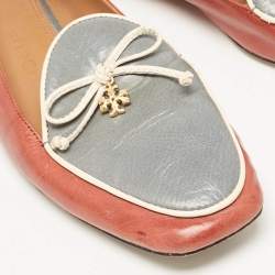 Tory Burch Two Tone Leather Slip On Loafers Size 39.5