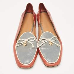 Tory Burch Two Tone Leather Slip On Loafers Size 39.5