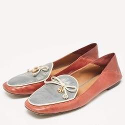 Tory Burch Two Tone Leather Slip On Loafers Size 39.5