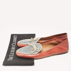 Tory Burch Two Tone Leather Slip On Loafers Size 39.5