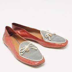 Tory Burch Two Tone Leather Slip On Loafers Size 39.5