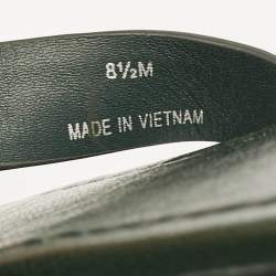 Pre Owned Tory Burch Green Leather Crystals Knotted Miller Thong Flats Size 39