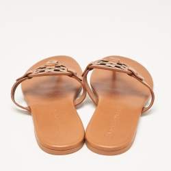 Tory Burch Brown Leather Miller Thong Sandals Size 39