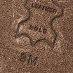 Pre Owned Tory Burch Brown Leather Miller Bombe Slide Sandals Size 39.5