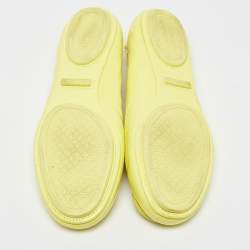 Tory Burch Neon Yellow Leather Scrunch Ballet Flats Size 38