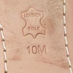 Pre Owned Tory Burch Navy Blue Leather Bow Chase Ballet Flats Size 40.5