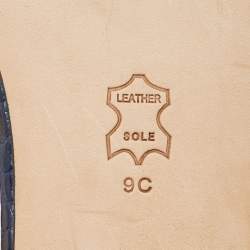 Pre Owned Tory Burch Blue Embossed Crocodile Martine Slides Size 39.5 