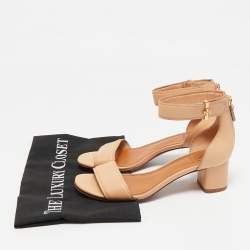 Tory Burch Beige Leather Ankle Strap Sandals Size 35.5