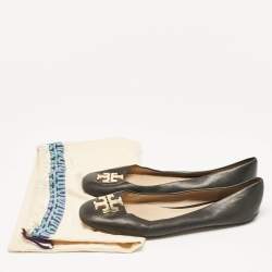 Tory Burch Black Leather Lowell Ballet Flats Size 39.5