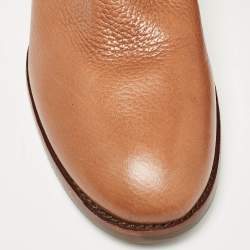 Pre Owned Tory Burch Brown Leather Knee Length Boots Size 39