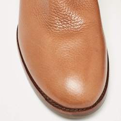 Pre Owned Tory Burch Brown Leather Knee Length Boots Size 39