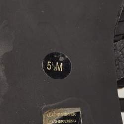 Pre Owned Tory Burch Black Python Embossed Leather Logo Miller Thong Flats Size 35.5