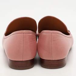 Tory Burch Pink Leather Jessa Loafers Size 38