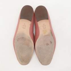 Tory Burch Pink Leather Jessa Loafers Size 38