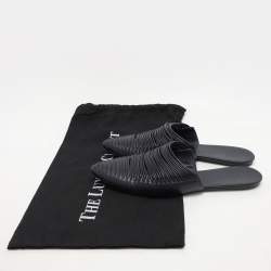 Pre Owned Tory Burch Navy Blue Leather Sienna Mules Size 38