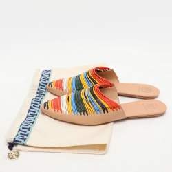 Tory Burch Multicolor Leather Rainbow Sienna Mules Size 38