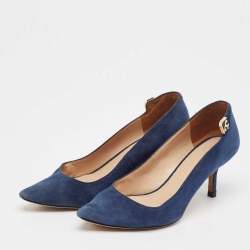 Tory Burch Blue Suede Elizabeth Pointed Toe Pumps Size 35.5