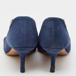 Tory Burch Blue Suede Elizabeth Pointed Toe Pumps Size 35.5