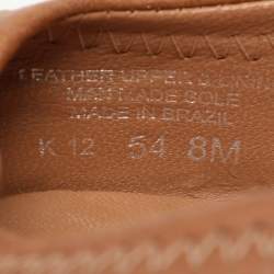 Pre Owned Tory Burch Brown Leather Chelsea Wedge Pumps Size 38