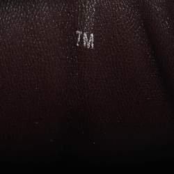 Pre Owned Tory Burch Burgundy Patent Leather Lace Up Sneakers Size 37.5