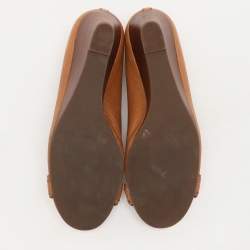 Tory Burch Tan Leather Wedge Pumps Size 38