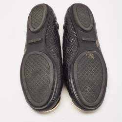 Pre Owned Tory Burch Black Quilted Leather Minnie Ballet Flats Size 36.5