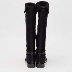 Tory Burch Black Suede Miller Over The Knee Boots Size 37.5