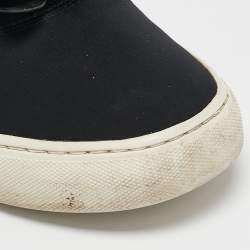 Tory Burch Black Neoprene And Leather Blossom Floral Applique Slip On Sneakers Size 39