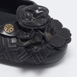 Tory Burch Black Jelly Blossom Ballet Flat Size 38.5