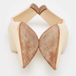 Pre Owned Tory Burch Beige Leather Penelope Mule Sandals Size 39