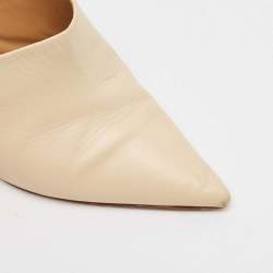 Pre Owned Tory Burch Beige Leather Penelope Mule Sandals Size 39