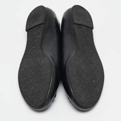 Pre Owned Tory Burch Black Leather Lowell Ballet Flats Size 37.5