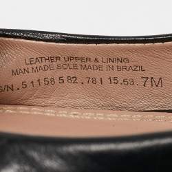 Pre Owned Tory Burch Black Leather Lowell Ballet Flats Size 37.5