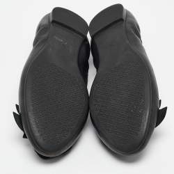 Tory Burch Black Leather Blossom Ballet Flats Size 37.5
