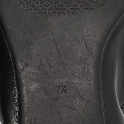 Tory Burch Black Leather Blossom Ballet Flats Size 37.5