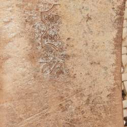 Pre Owned Tory Burch Gold/Silver Woven Leather Reva Scrunch Ballet Flats Size 37.5