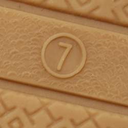 Pre Owned Tory Burch Off-White/Black Leather Logo Cap Toe Espadrille Flats Size 37.5