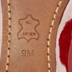 Tory Burch Red Patent Leather Aaden Ballet Flats Size 39