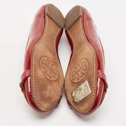 Tory Burch Red Patent Leather Aaden Ballet Flats Size 39
