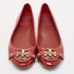 Tory Burch Red Patent Leather Aaden Ballet Flats Size 39