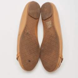 Tory Burch Brown Leather Reva Ballet Flats Size 39.5