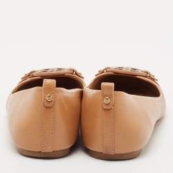 Tory Burch Brown Leather Reva Ballet Flats Size 39.5
